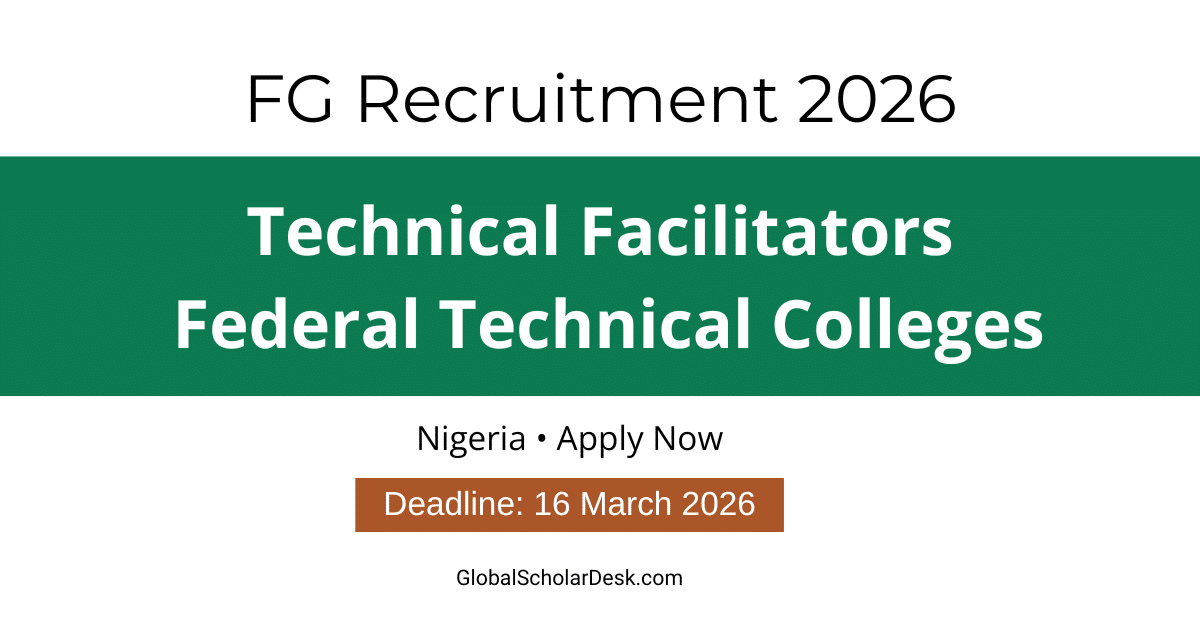 FG Technical Facilitators Recruitment 2026