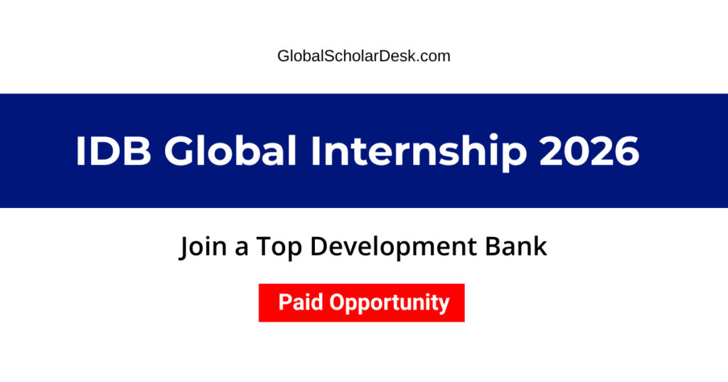 Inter-American Development Bank Internship Program 2026 - Paid Global ...