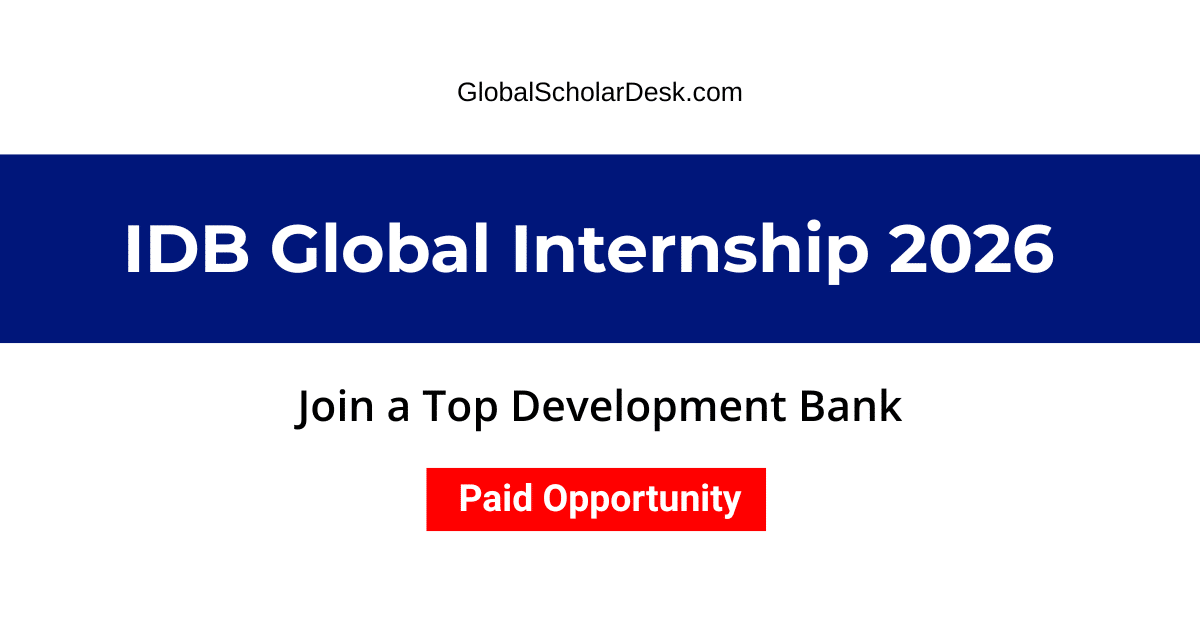 Inter-American Development Bank IDB Paid Internship Program 2026 for International Students