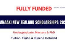 Manaaki New Zealand Scholarships 2026
