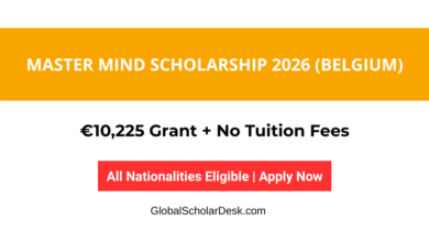 Master Mind Scholarship 2026 Belgium Application for International Students