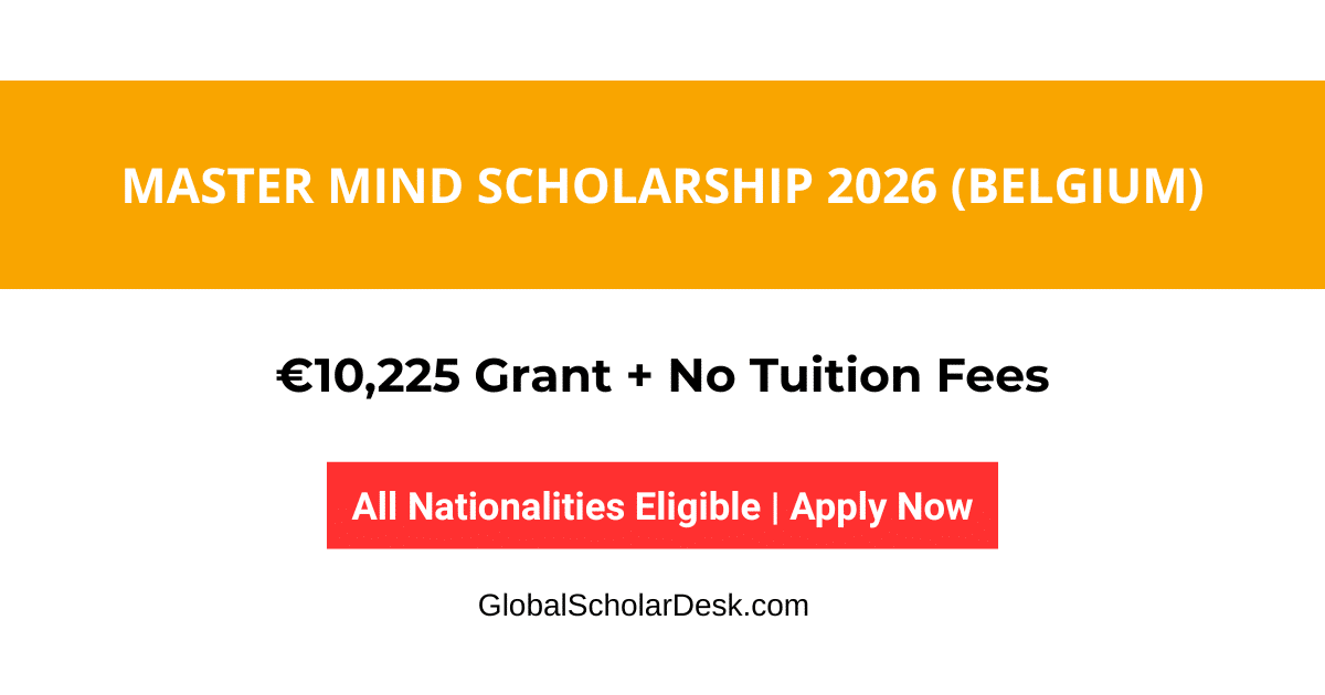 Master Mind Scholarship 2026 Belgium Application for International Students