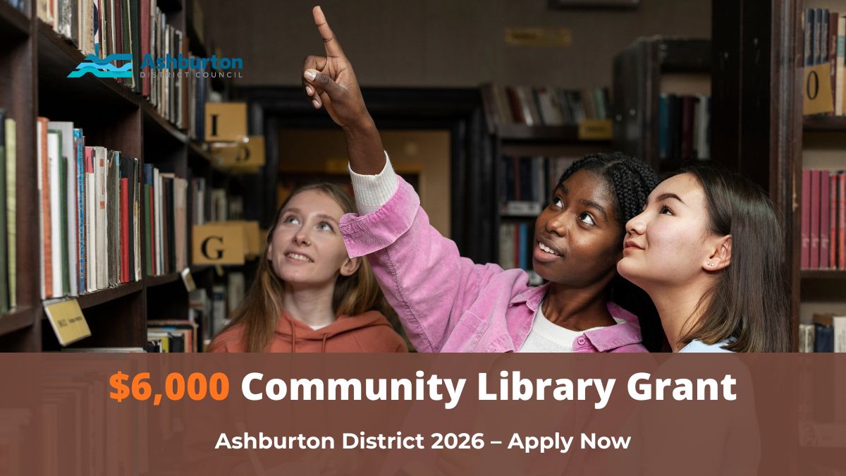 Community Library Grant 2026 Ashburton District Council New Zealand funding for books