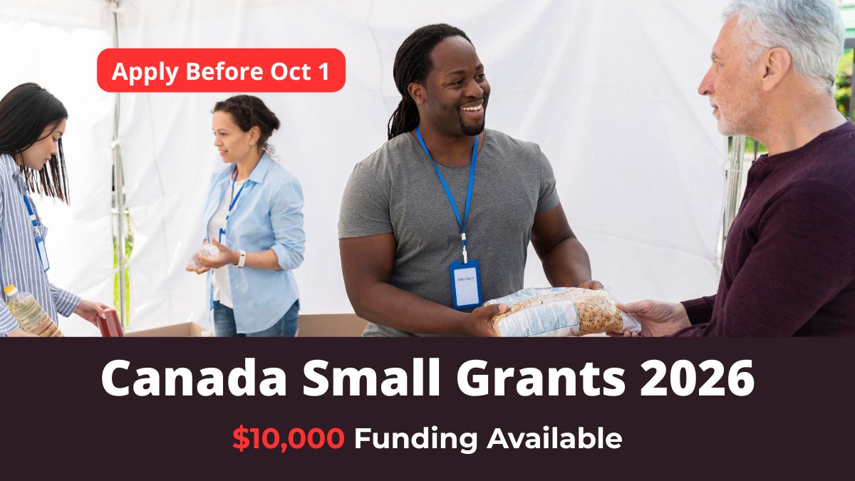 A team of volunteers working on a community project in Canada for the Edmonton Community Foundation Small Grants 2026