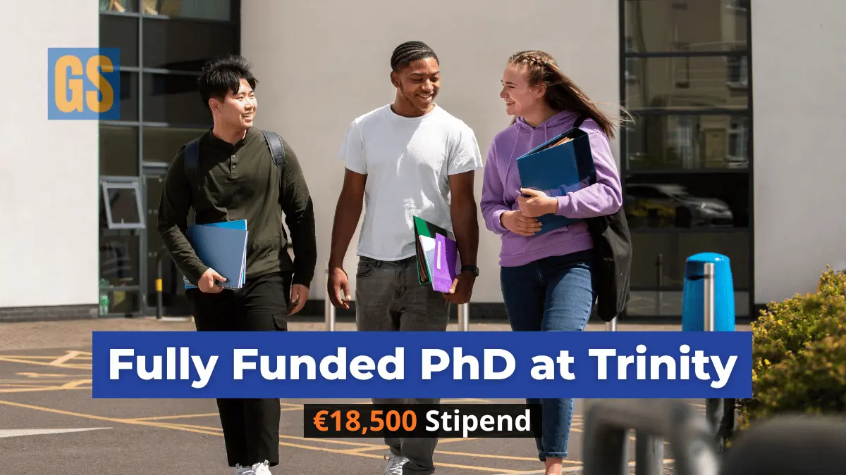 Diverse doctoral students walking on campus at Trinity College Dublin for the PhD Researcher Far-Right Mobilization Ireland 2026 project.