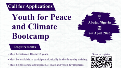 Youth for Peace and Climate Bootcamp 2026 participants in Abuja Nigeria leadership training workshop