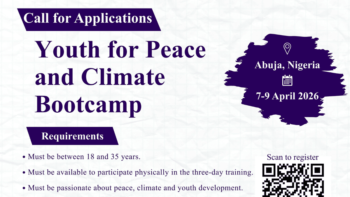 Youth for Peace and Climate Bootcamp 2026 participants in Abuja Nigeria leadership training workshop